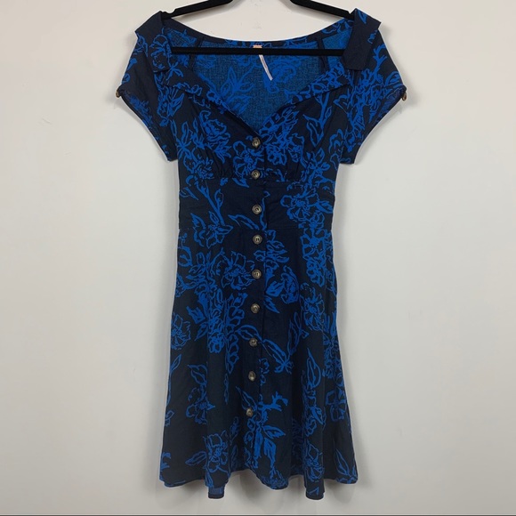 Free People A Thing Called Love Mini Dress in Blue - Picture 3 of 7